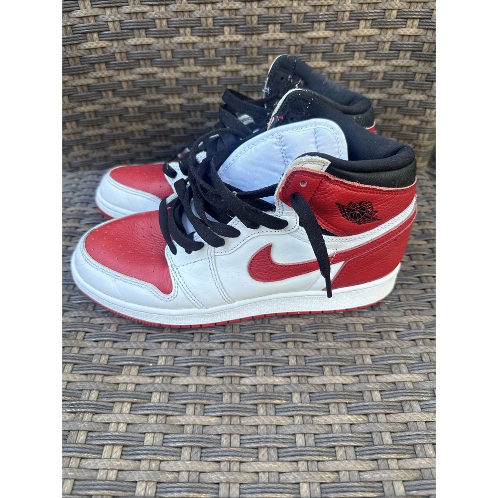 Nike Air Jordan 1 High OG GS Heritage White Red Black 6.5Y Women's 8 Authentic